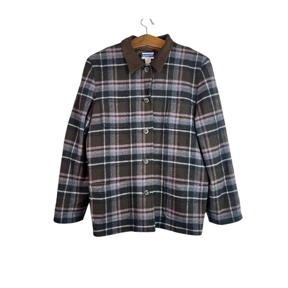 Vintage Pendleton Jacket Plaid Wool USA Women’s Size 18 Tall - Picture 1 of 11